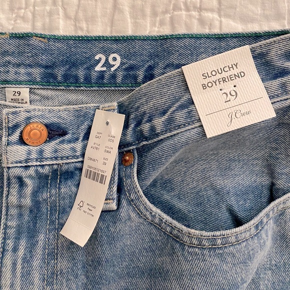 NWT J Crew Slouchy Boyfriend Jean Simsberry Wash AV761 29 Rigid 100% Cotton - Picture 4 of 8